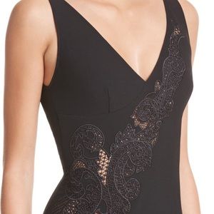 Versace Collection Lace Inset Sheath Dress - vneck, side slit. Never wor…